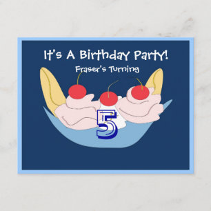Yummy Banana Split Birthday Party Invitation