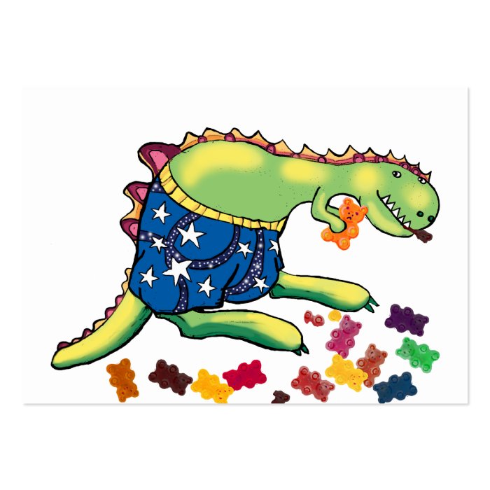 Yummy bears   dinosaur midnight snack business cards