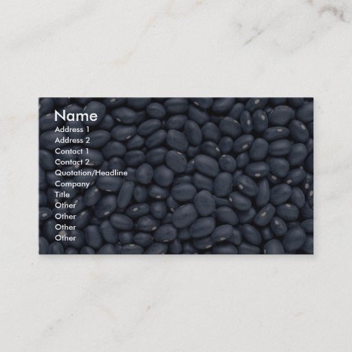 Customizable Yummy Black beans Business Cards
