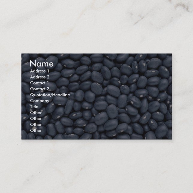Yummy Black beans Business Card (Front)