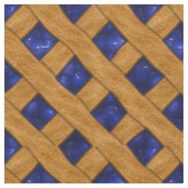 Yummy Blueberry Pie Pattern Fabric (Close Up)