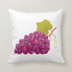 Yummy Bunch Of Red Grapes Throw Pillow