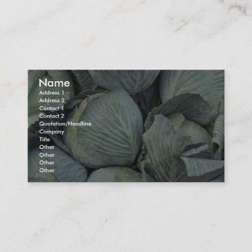 Customizable Yummy Cabbage Business Card