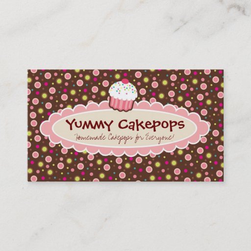 Customizable Yummy Cakepops Business Cards