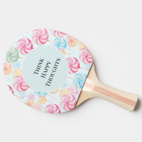 Yummy Candy Lollipops Whimsical Happy Thoughts Ping Pong Paddle