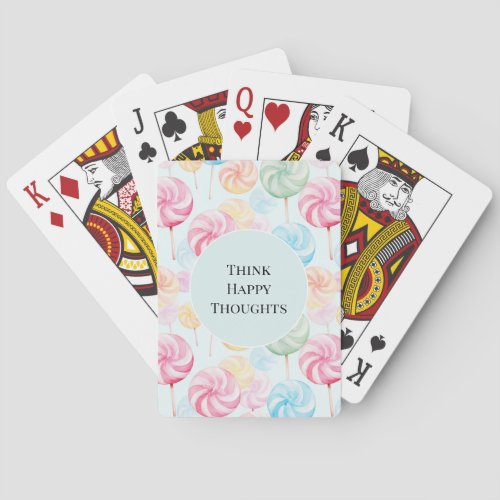 Yummy Candy Lollipops Whimsical Happy Thoughts Poker Cards