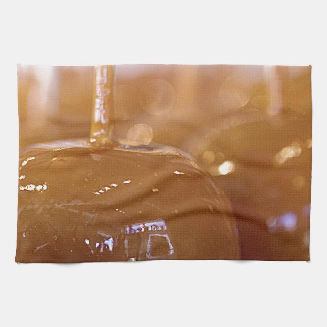 Yummy Carmel Apples Kitchen Towel (Horizontal)