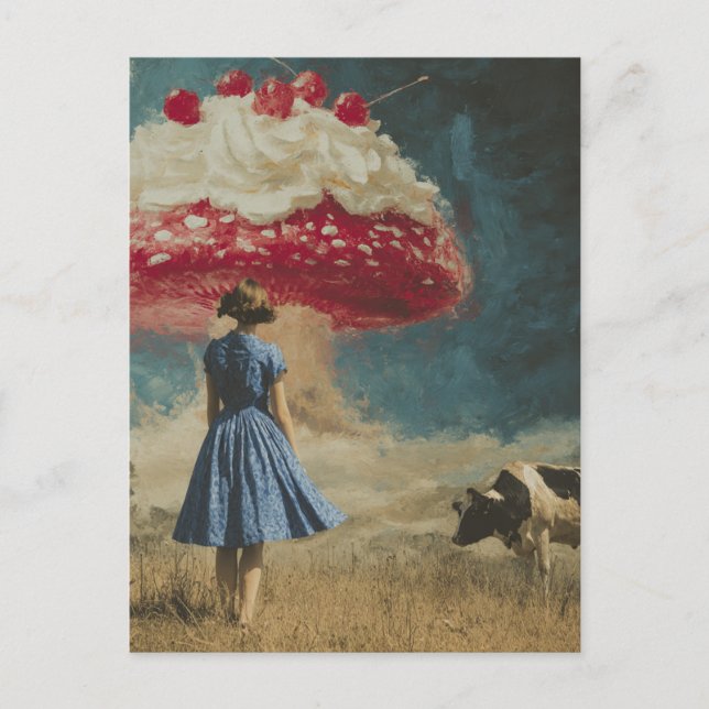 Yummy Cherry Desert in the Dairy Pasture  Postcard (Front)