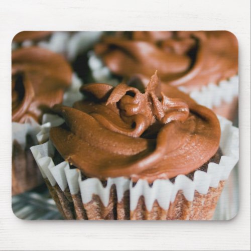 Yummy Chocolate Frosted Cupcakes Food Photography Mouse Pad