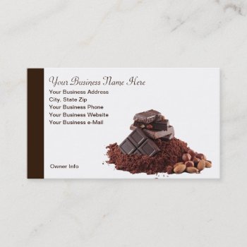 Yummy Chocolate Theme Professional Business Card by cyclegirl at Zazzle