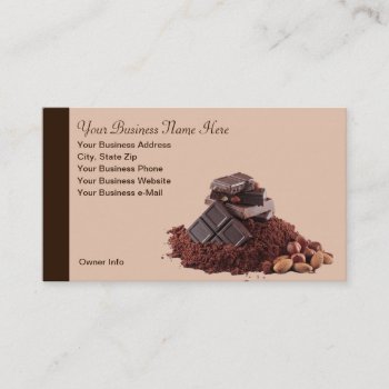 Yummy Chocolate Theme Professional Business Card by cyclegirl at Zazzle