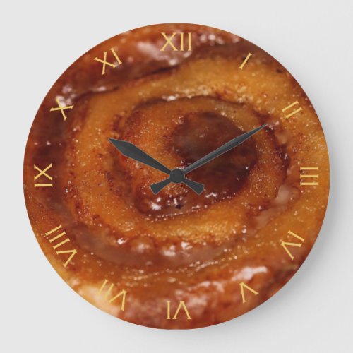 Yummy Cinnamon Roll Sticky Buns Large Clock