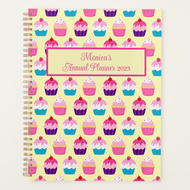Yummy Colorful Cupcakes Patterned  Planner (Front)