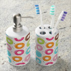 Yummy colorful sprinkles donuts toppings pattern