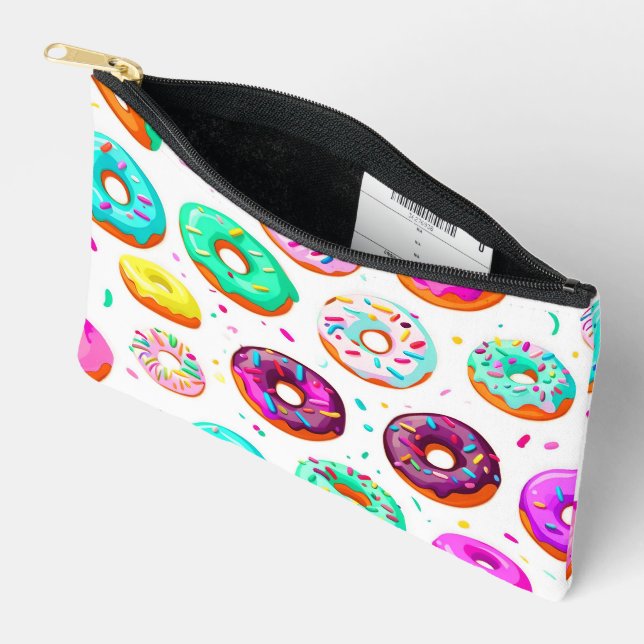 Yummy cream donuts pattern accessory pouch (Open)
