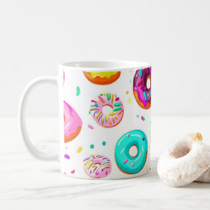 Yummy cream donuts pattern coffee mug