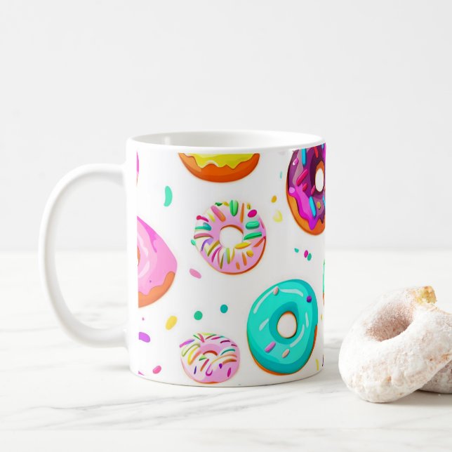 Yummy cream donuts pattern coffee mug (With Donut)