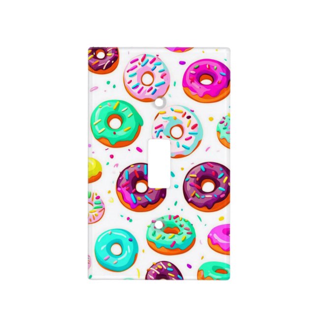 Yummy cream donuts pattern light switch cover (Front)