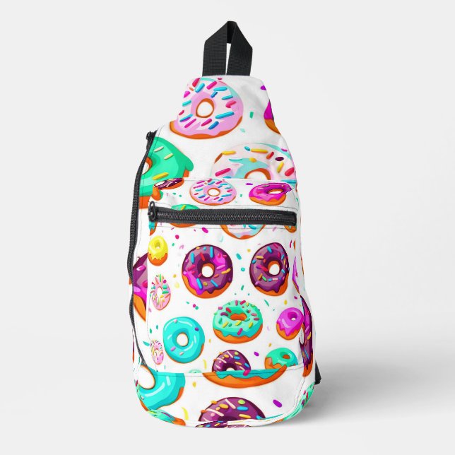 Yummy cream donuts pattern sling bag (Front)