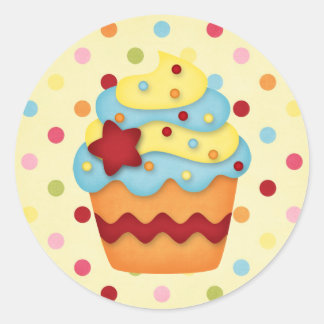 yummy cupcake classic round sticker