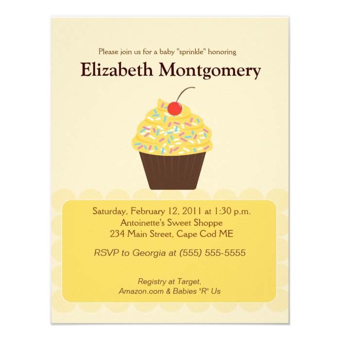 Yummy Cupcake Neutral Baby Shower 4x5 invitation