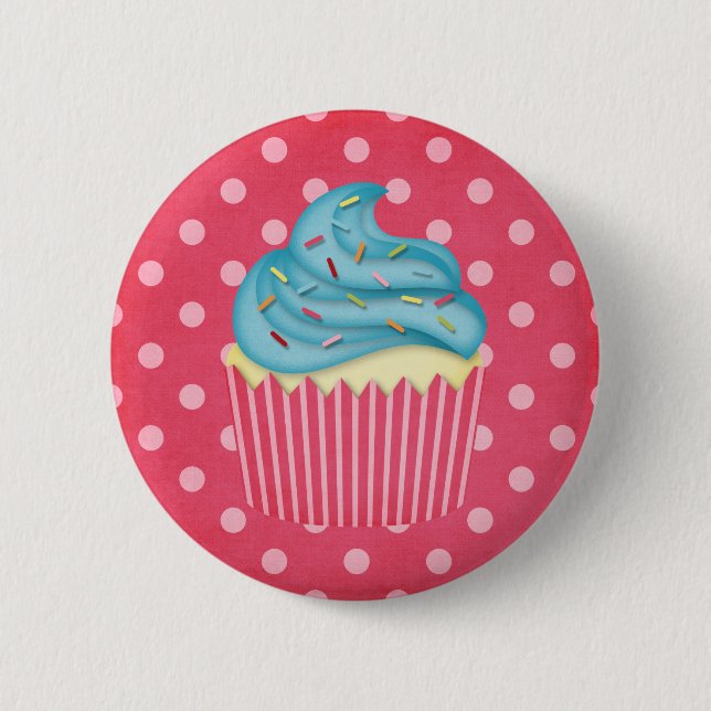yummy cupcake pinback button (Front)