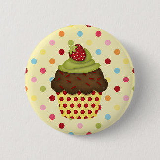 yummy cupcake pinback button