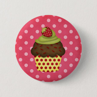 yummy cupcake pinback button