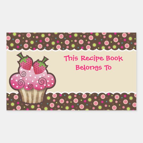 Yummy Cupcake Recipe Book Bookplates Labels