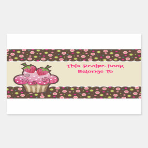 Yummy Cupcake Recipe Book Bookplates Labels