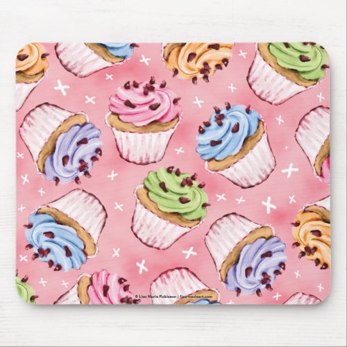 Yummy Cupcakes and Kisses Mousepads