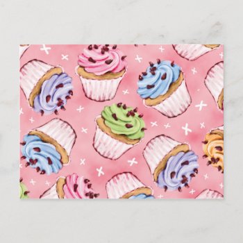 Yummy Cupcakes And Kisses Postcards by LisaMarieArt at Zazzle