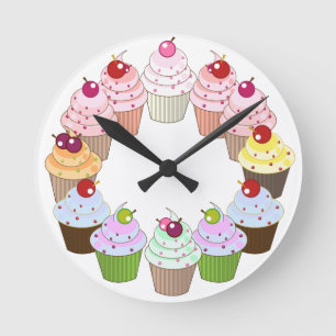 Yummy cupcakes kitchen clock