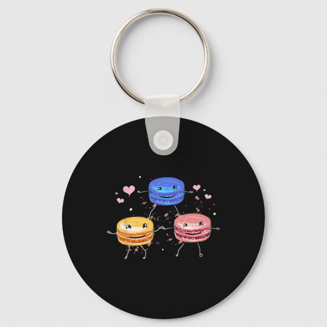 Yummy Cute Cheerleading Macaroon Gift  Keychain (Front)