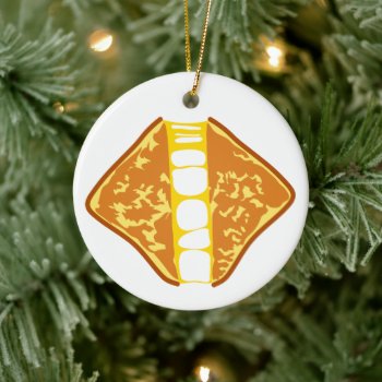 Yummy Delicious Gooey Grilled Cheese Ceramic Ornament by judgeart at Zazzle