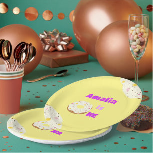 Yummy donut paper plates
