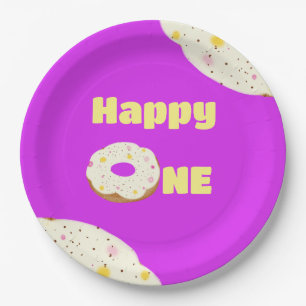 Yummy donut paper plates