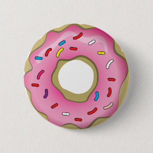 Yummy Donut with Icing and Sprinkles Button
