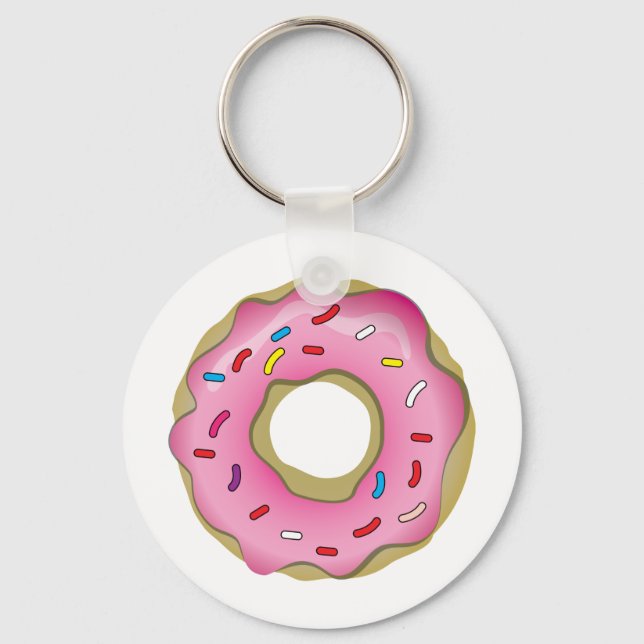 Yummy Donut with Icing and Sprinkles Keychain (Front)
