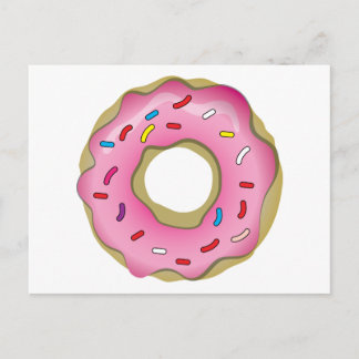 Yummy Donut with Icing and Sprinkles Postcard