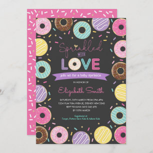 Yummy Donuts Girl Baby Sprinkle Chalkboard Invitation