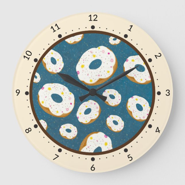 Yummy donuts large clock (Front)