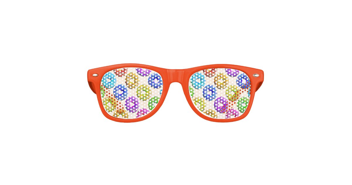 Yummy donuts pattern retro sunglasses | Zazzle