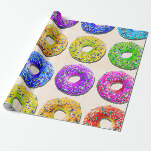 Yummy donuts pattern wrapping paper
