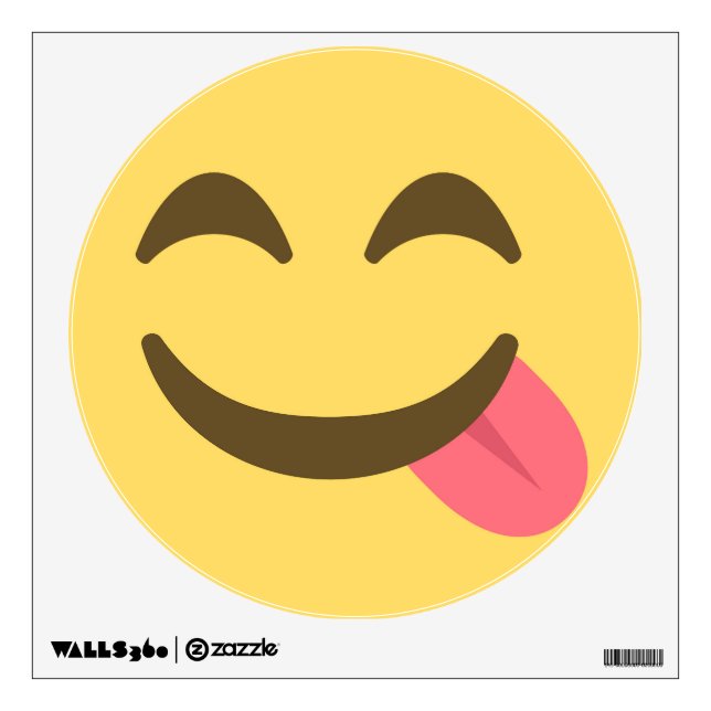 Yummy Face Nom Nom Emoji Wall Decal (Front)