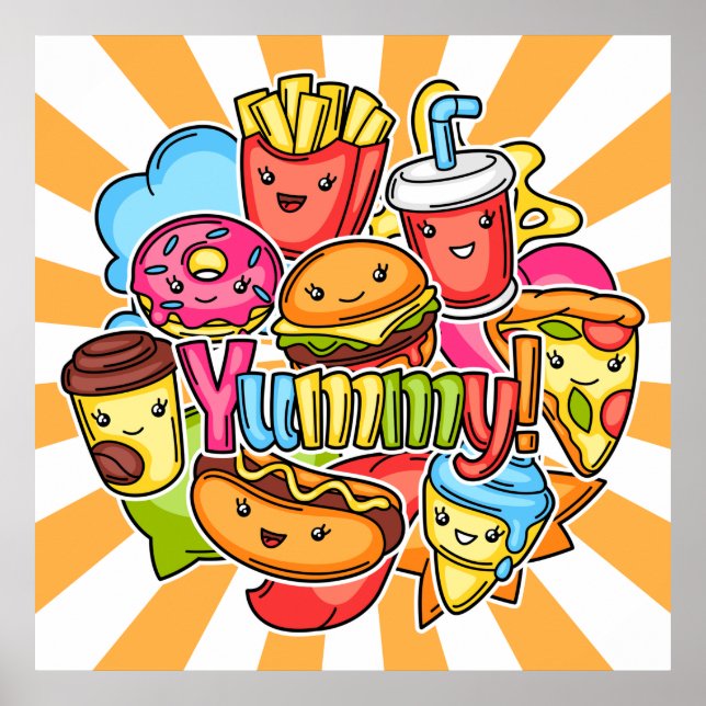 Yummy Fast Food Poster (Front)