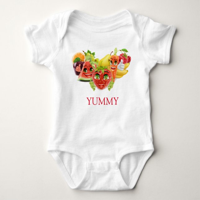 Yummy Fruits  Baby Bodysuit (Front)