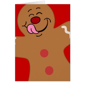 Yummy Gingerbread Man Cookie Greeting Cards