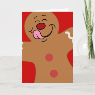 Yummy Gingerbread Man Cookie Holiday Card