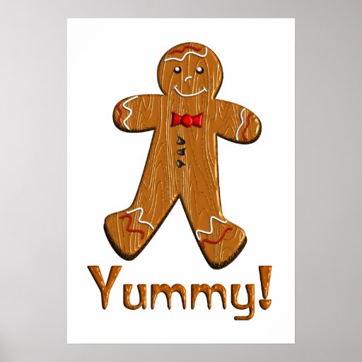 Yummy Gingerbread Man Poster | Zazzle